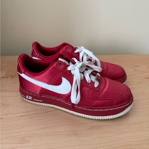 Nike AF1 Satin Red Sneakers